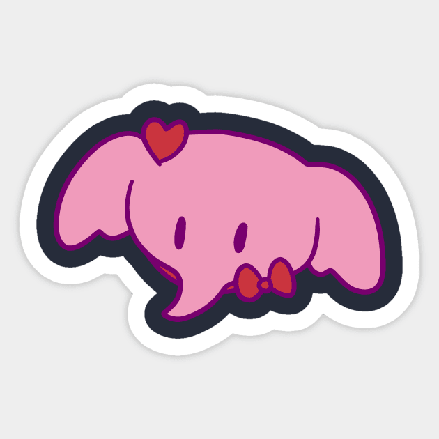 Pink Heart Elephant Face Sticker by saradaboru